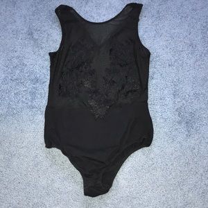 Floral lace/mesh body suit
